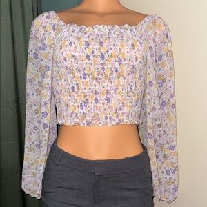 Love Tree Floral Blouse - Lavender and Mustard